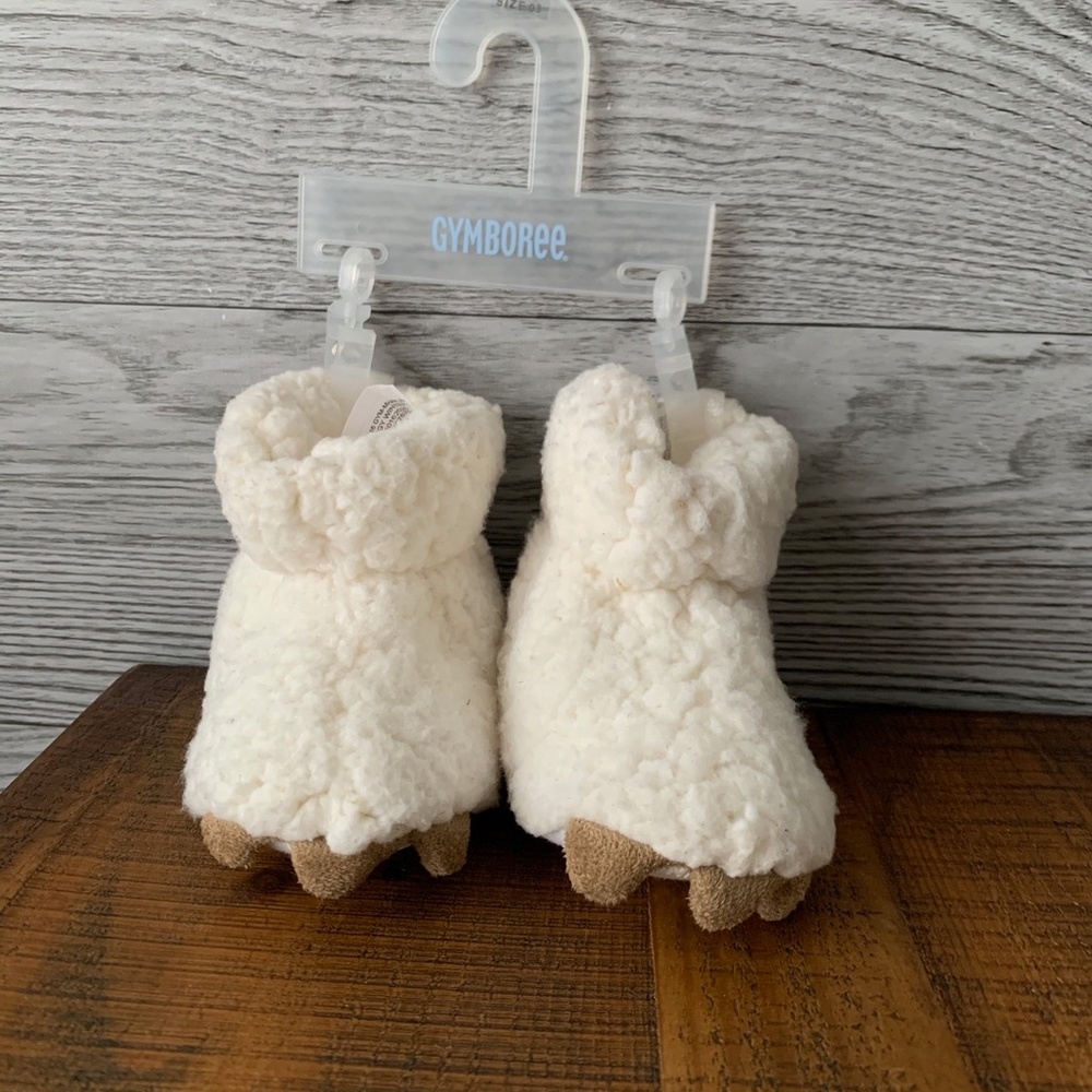 Gymboree Faux Fur Toodler White & Brown Slip On